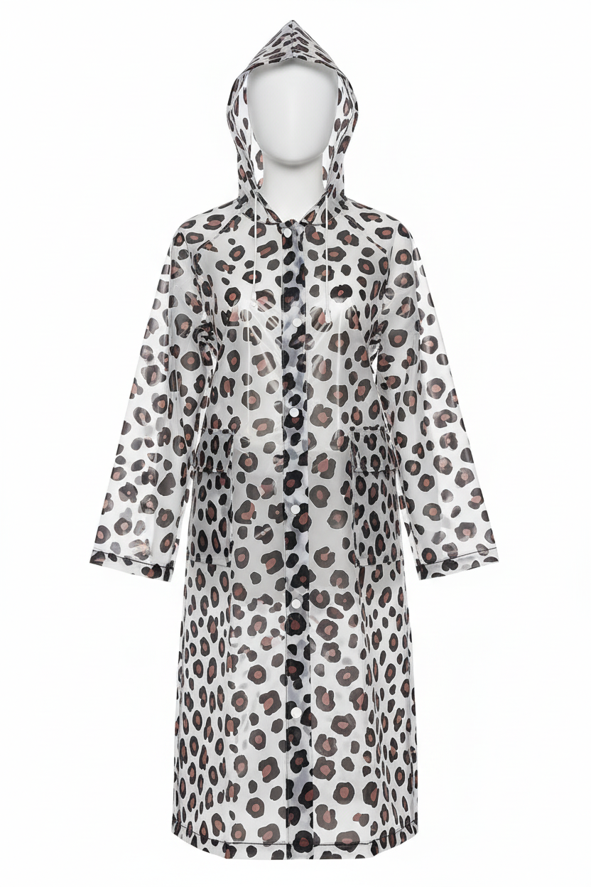 LuxeRain™ Leopard Print Ladies Waterproof Raincoat